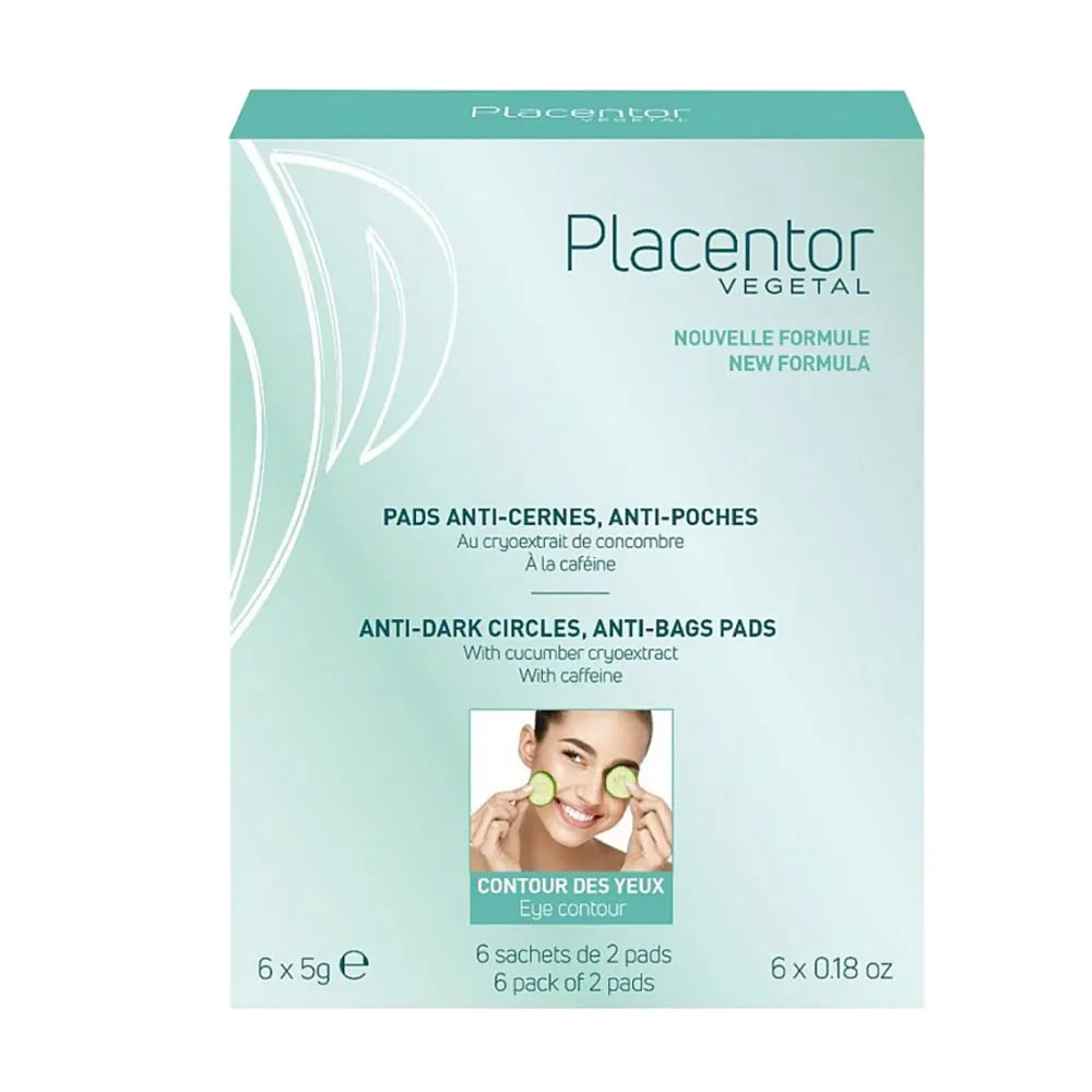 Placentor Vegetal Anti-Dark Circles Eye Care Pads with Marine Collagen and Ginkgo Biloba 6 Sachets of 2 Pads