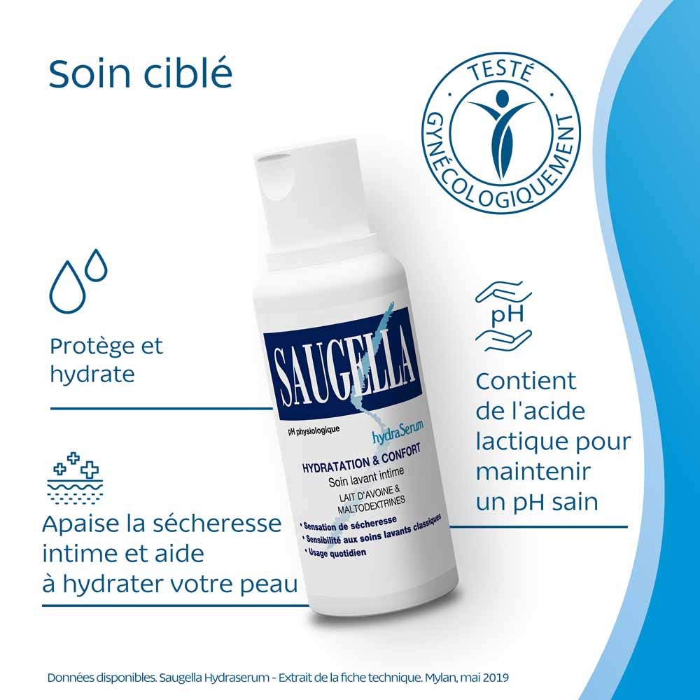 Saugella HydraSerum Hydrating intimate wash for comfort 200ml (6.76fl oz)