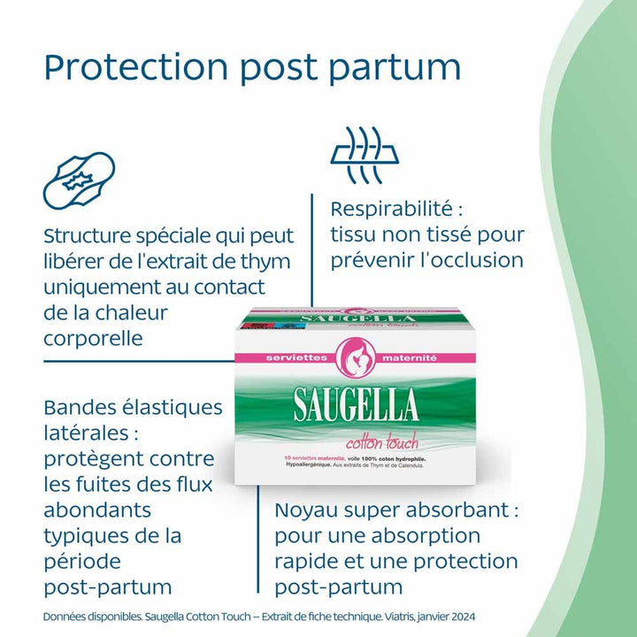 Saugella CottonTouch Maternity pads hypoallergenic 10 units