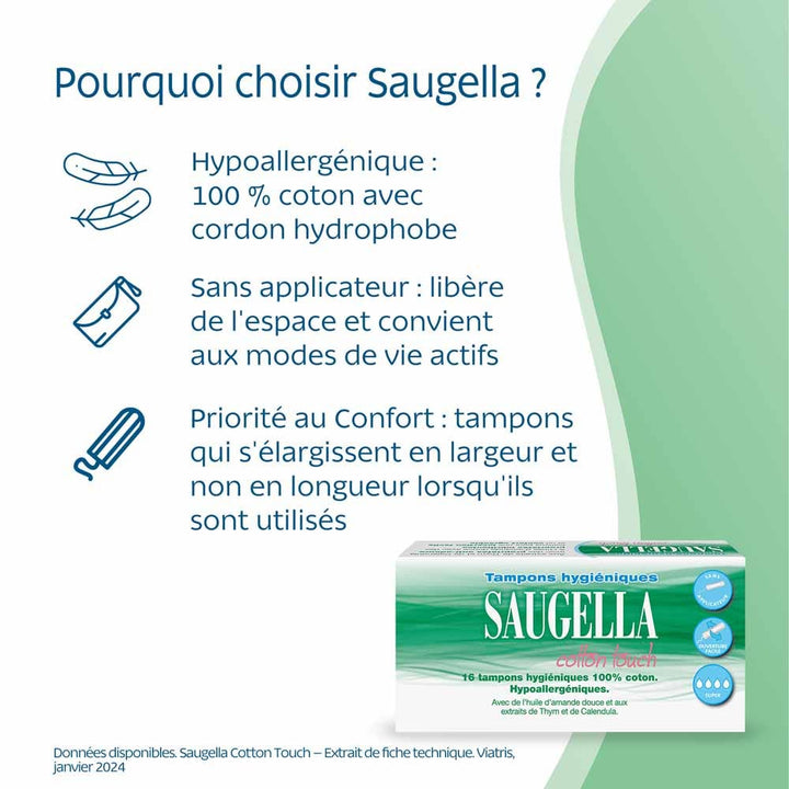 Saugella CottonTouch Super tampons hypoallergenic 16 units