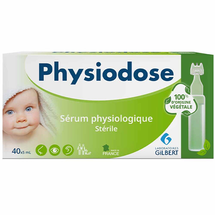 Gilbert Physiodose Serum physiologique sterile Plastique Végétal 40 doses x 5ml (0.17fl oz)