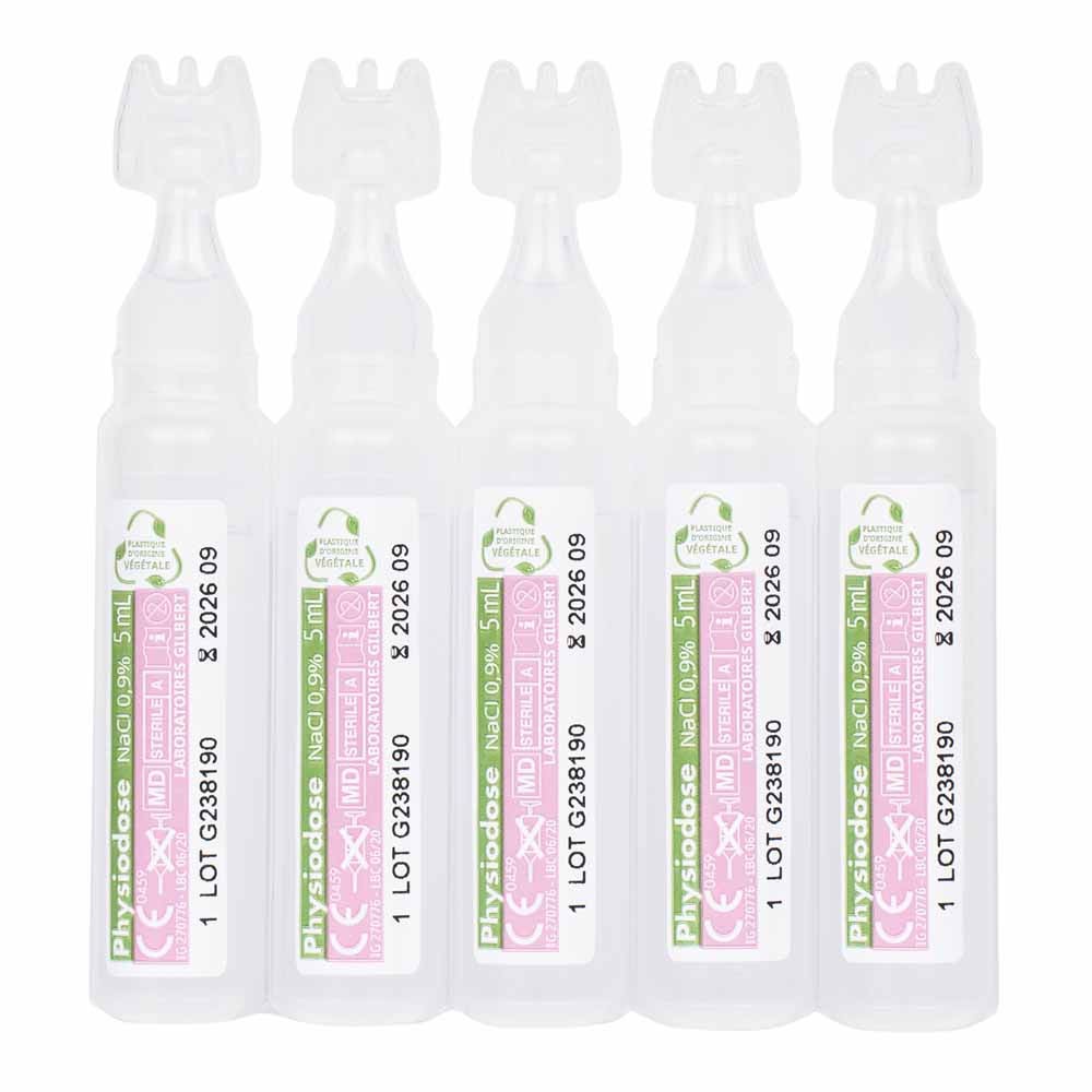 Gilbert Physiodose Serum physiologique sterile Plastique Végétal 40 doses x 5ml (0.17fl oz)