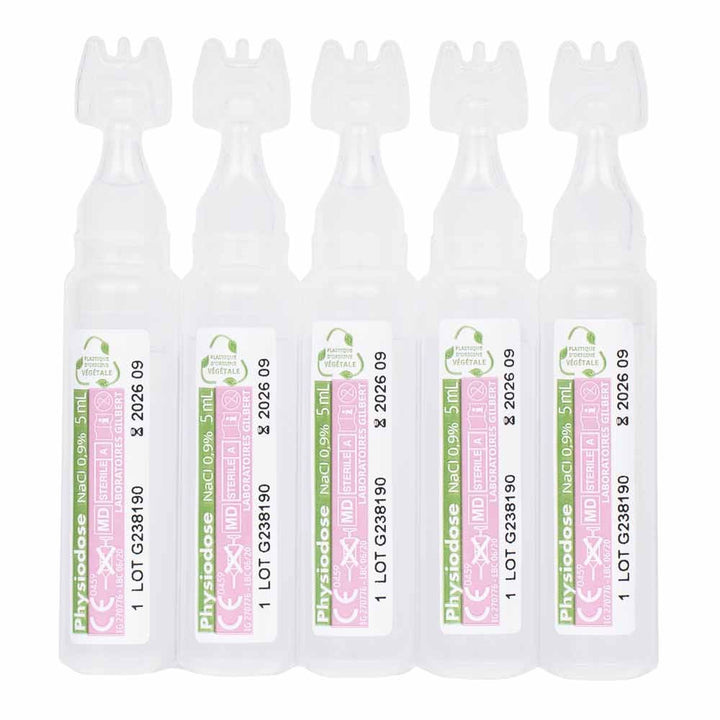 Gilbert Physiodose Serum physiologique sterile Plastique Végétal 40 doses x 5ml (0.17fl oz)
