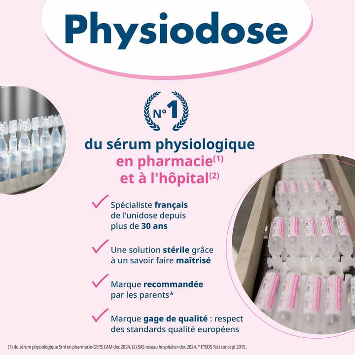 Gilbert Physiodose Serum physiologique sterile Plastique Végétal 40 doses x 5ml (0.17fl oz)