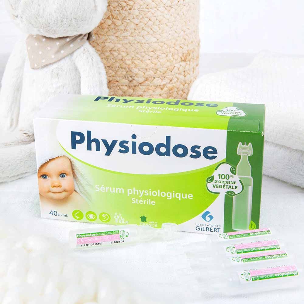 Gilbert Physiodose Serum physiologique sterile Plastique Végétal 40 doses x 5ml (0.17fl oz)