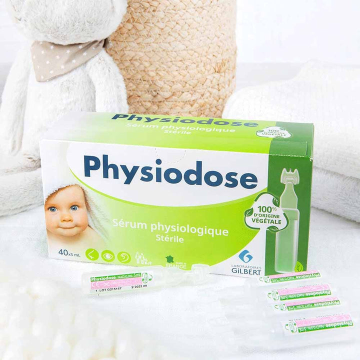 Gilbert Physiodose Serum physiologique sterile Plastique Végétal 40 doses x 5ml (0.17fl oz)