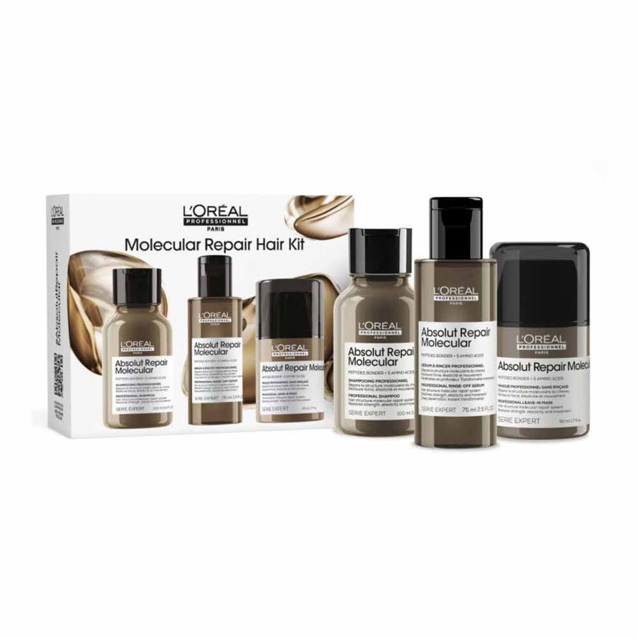  L'Oréal Professionnel Absolut Repair Molecular Repair Shampoo Sérum Rinse-Off et Kit de Masques Cheveux Abîmés 