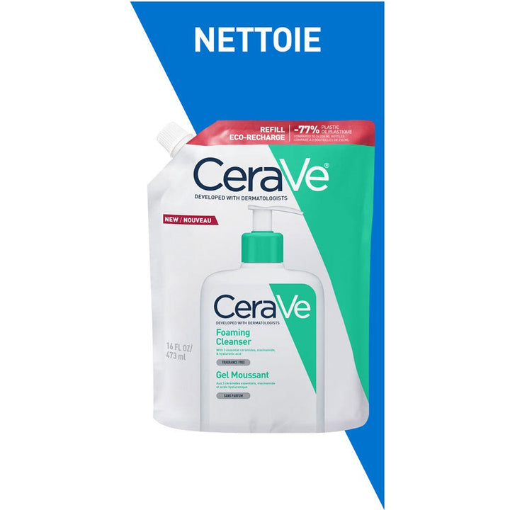 Cerave Face Cleanser Foaming facial cleanser with eco refill for normal to oily skin 2 x 473ml (15.99fl oz)