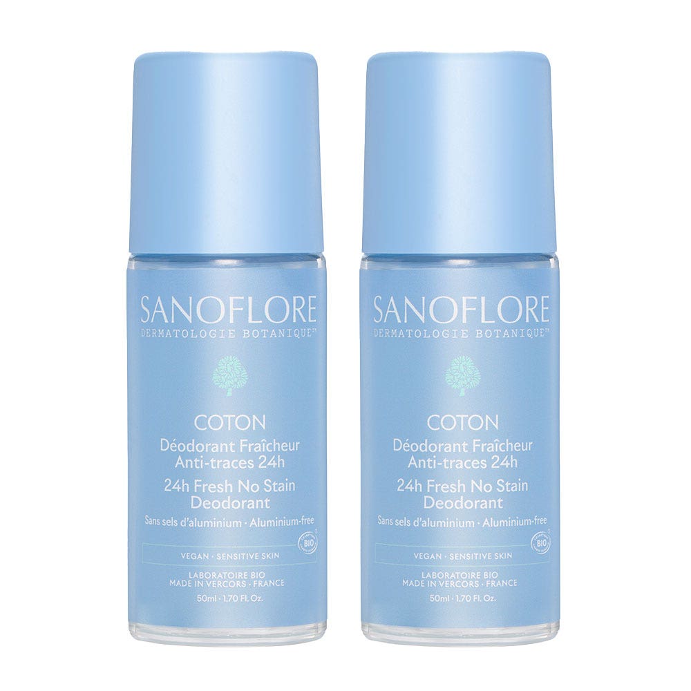 Sanoflore Deodorants 24h Protection Organic Puret de Lin 2x 50ml (1.69fl oz)