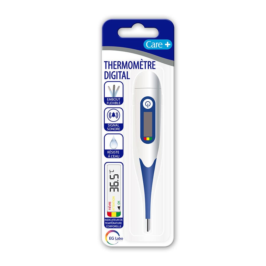 Care+ Digital thermometer with flexible, water-resistant tip x1
