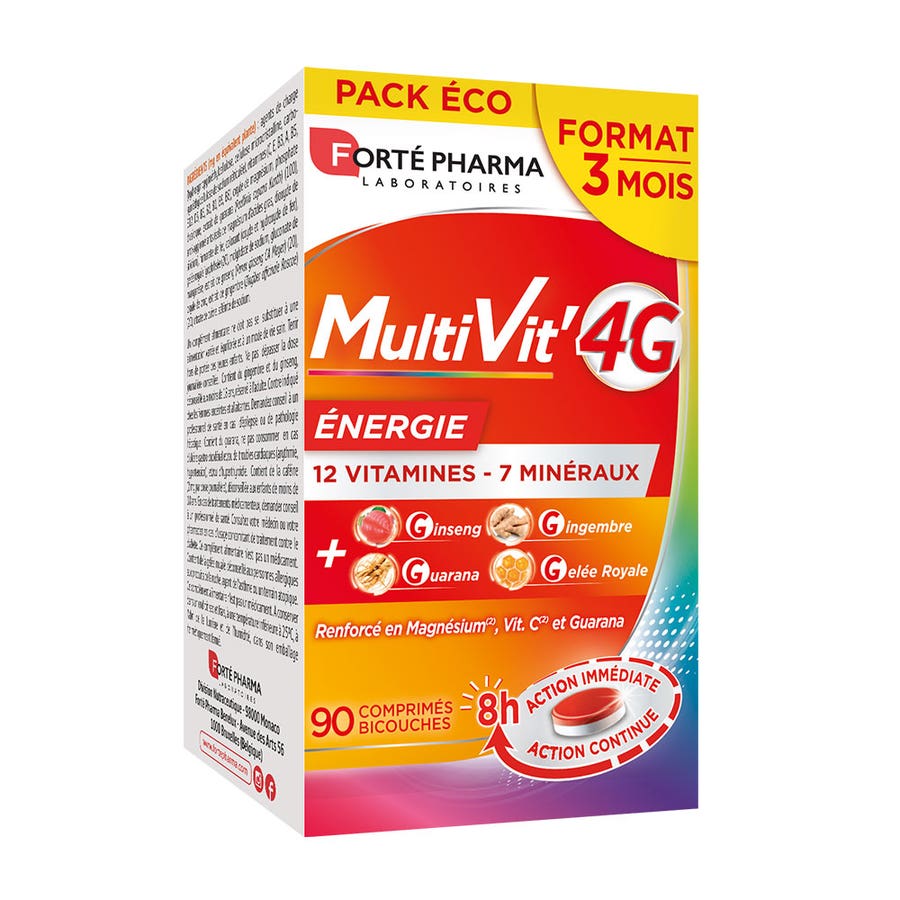 Forté Pharma MultiVit'4g (0.14 oz) Energy Format 3 months 90 double-layer tablets