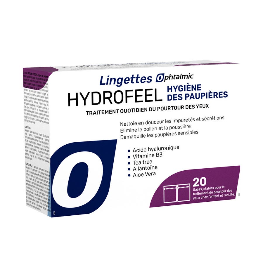 Ophthalmic Hydrofeel Wipes for Eyelid Hygiene x20