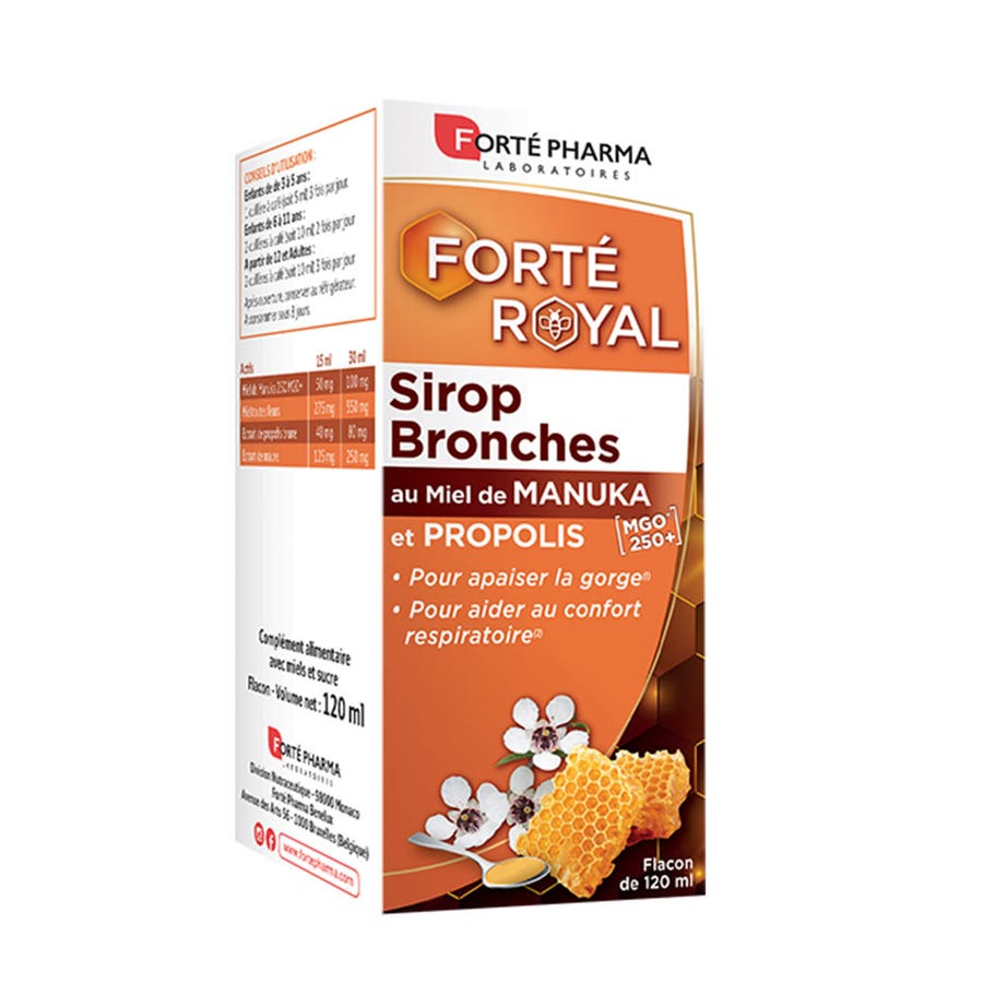 Forté Pharma Forté Royal Manuka Honey & Propolis Bronchial Syrups 120ml (4.06 fl oz)
