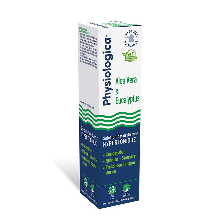 Gifrer Physiologica Aloe Vera &amp; Eucalyptus Isotonic Seawater Solution 120ml (4.06fl oz)