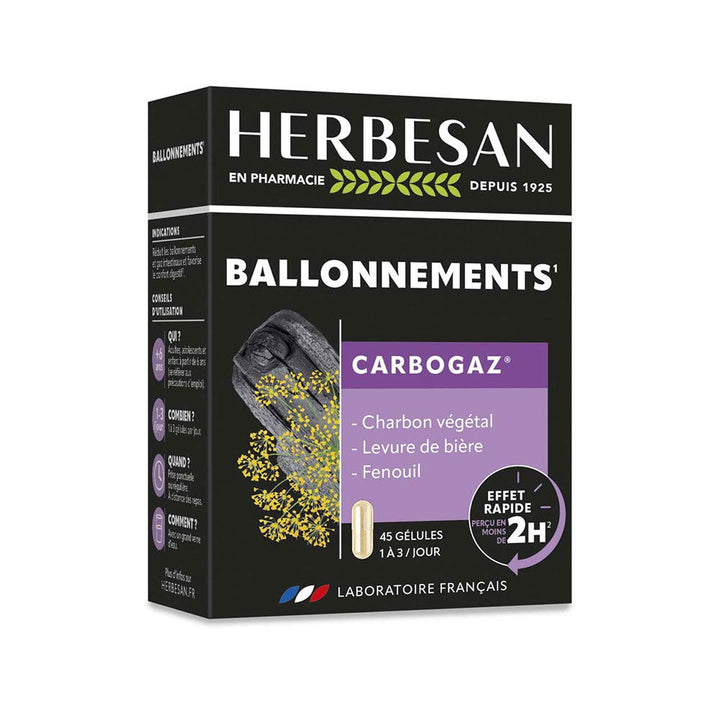 Herbesan Charcoal bloating relief x45 capsules