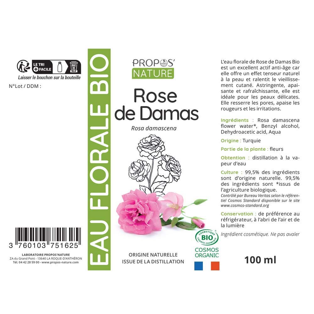Propos'Nature Damask Rose Organic Floral Water 100 ml (3.38fl oz)