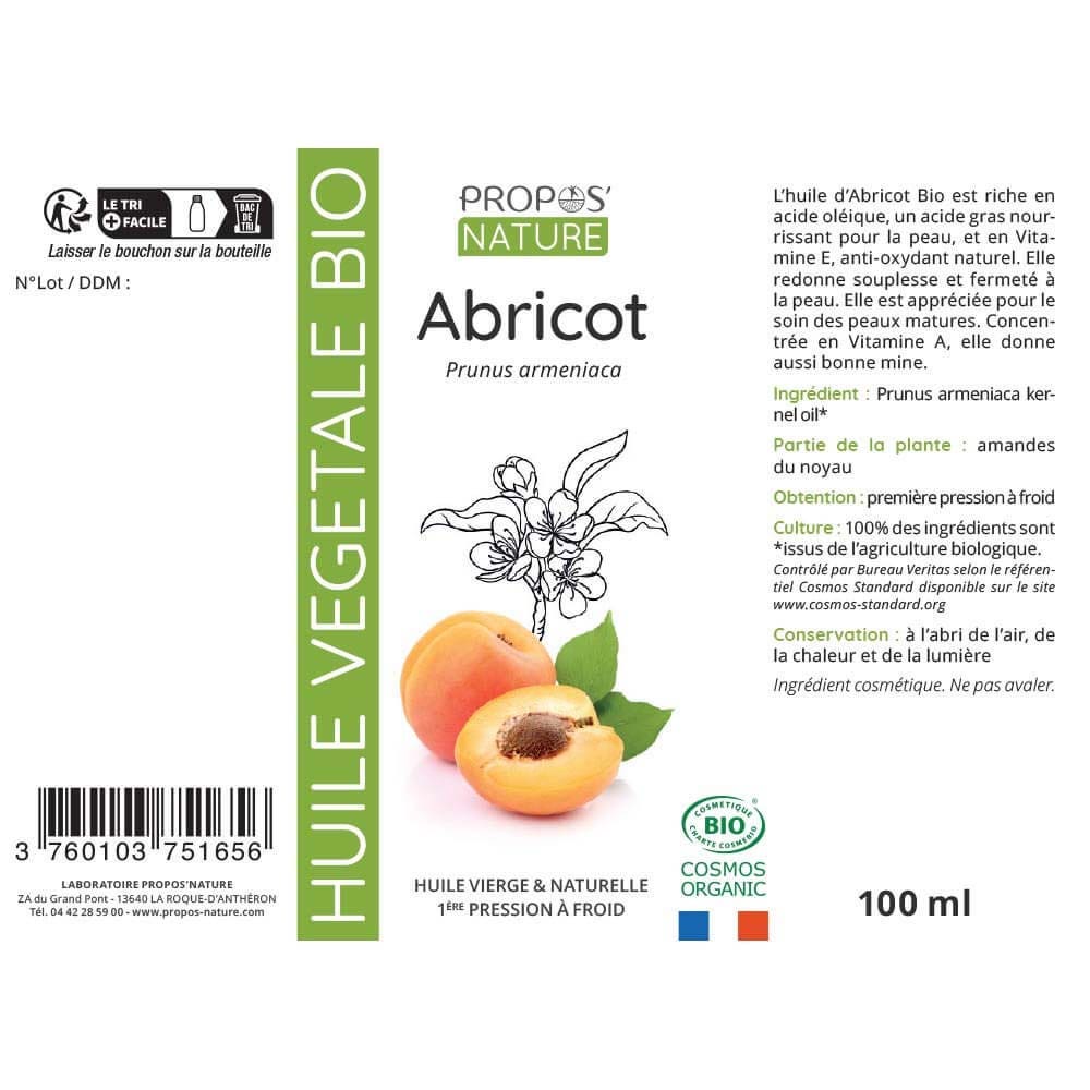 Propos'Nature Organic Virgin Apricot Kernel Oil 100ml (3.38fl oz)