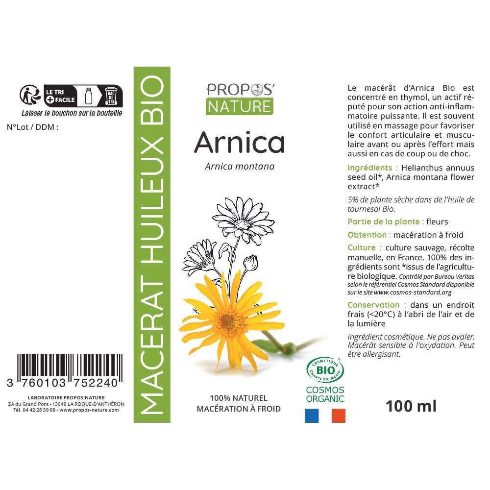 Propos'Nature Arnica Oil Macerate Bio 100ml (3.38fl oz)