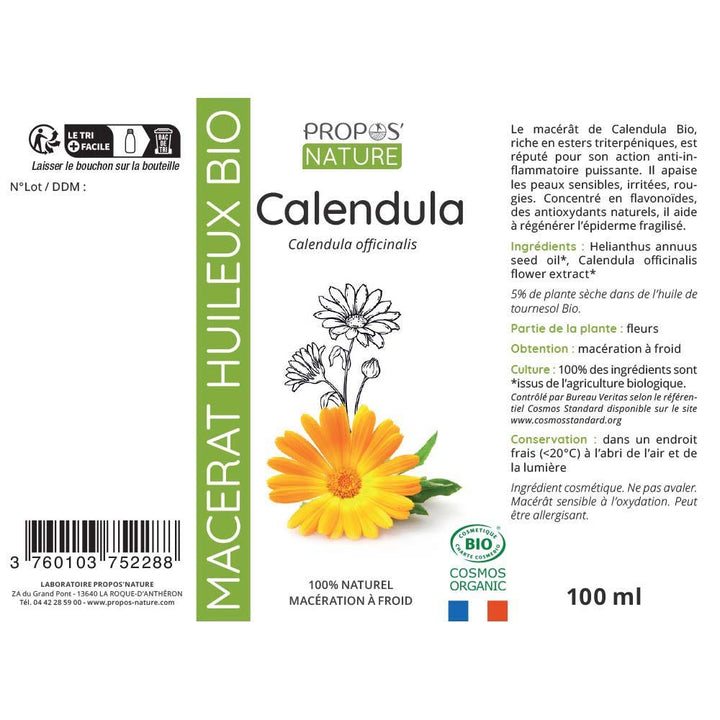 Propos'Nature Organic Vegetal Calendula Oil 100ml (3.38fl oz)