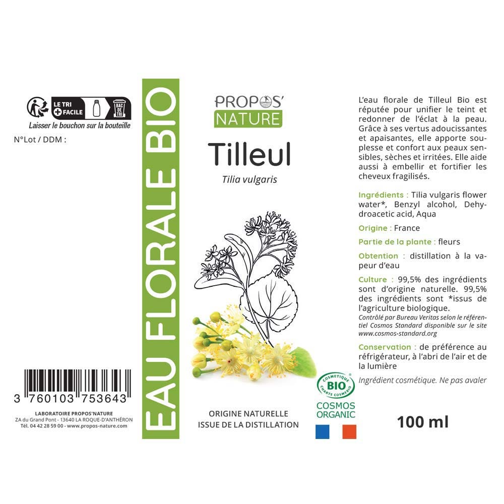 Propos'Nature Organic Linden Hydrolate 100ml (3.38fl oz)
