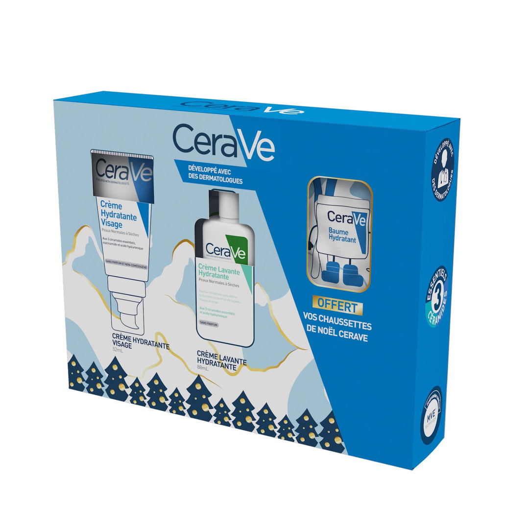 Cerave Night moisturiser + hydrating cleanser gift set with free socks