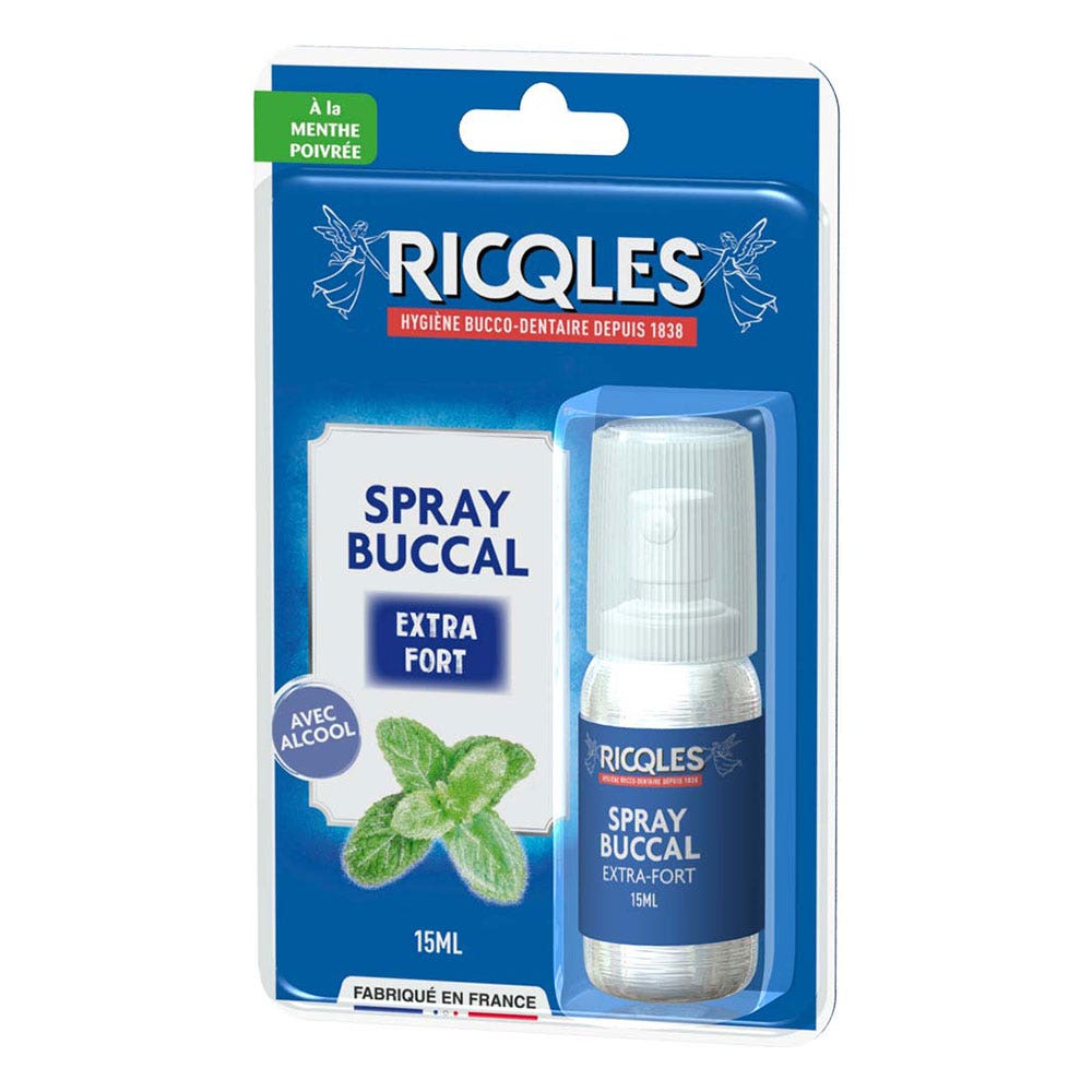 Ricqles Peppermint mouth spray with alcohol 15ml (0.51fl oz)