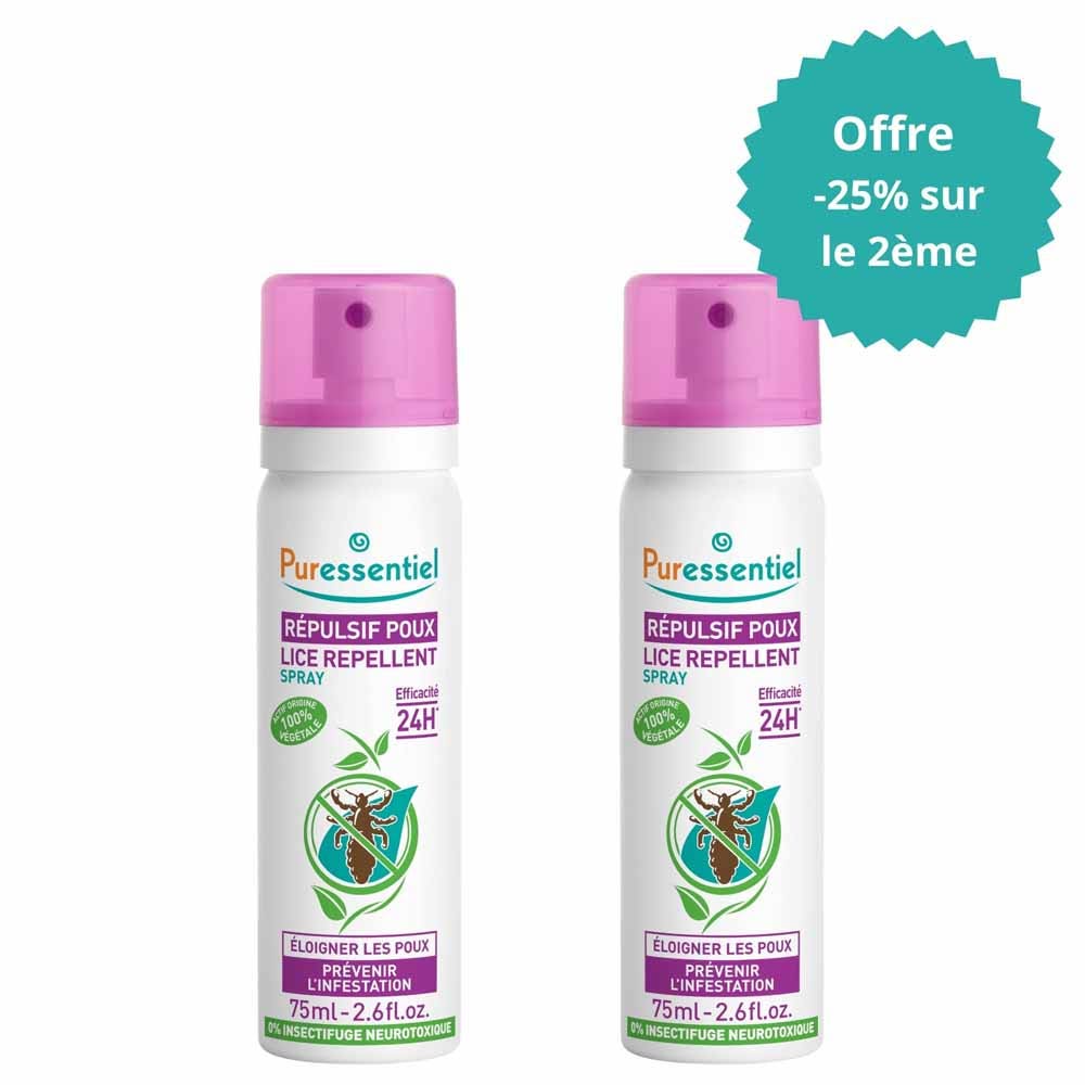 Puressentiel Anti-Lice Lice Repellent Spray 2x75ml (2.54fl oz)