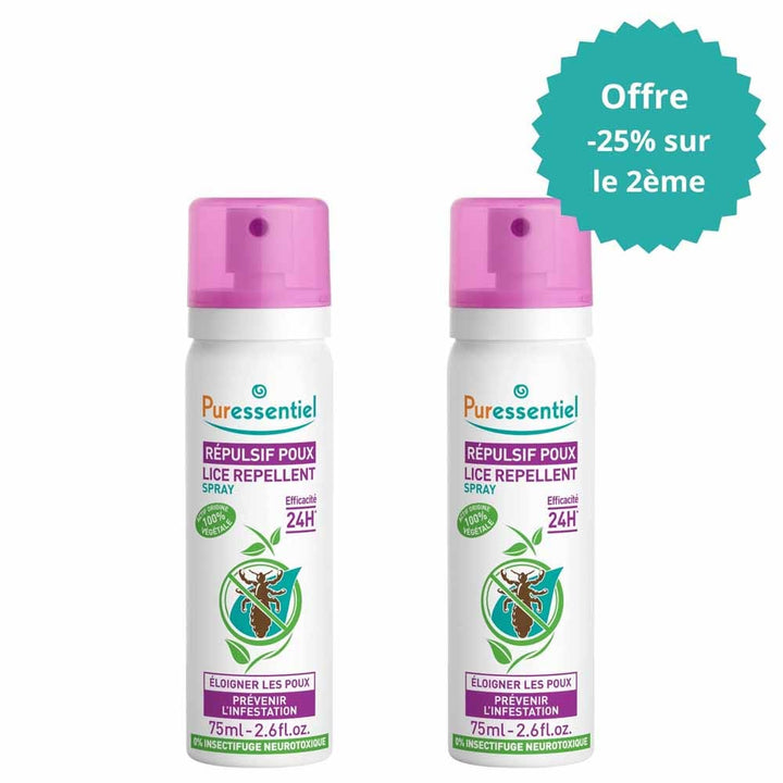 Puressentiel Anti-Lice Lice Repellent Spray 2x75ml (2.54fl oz)