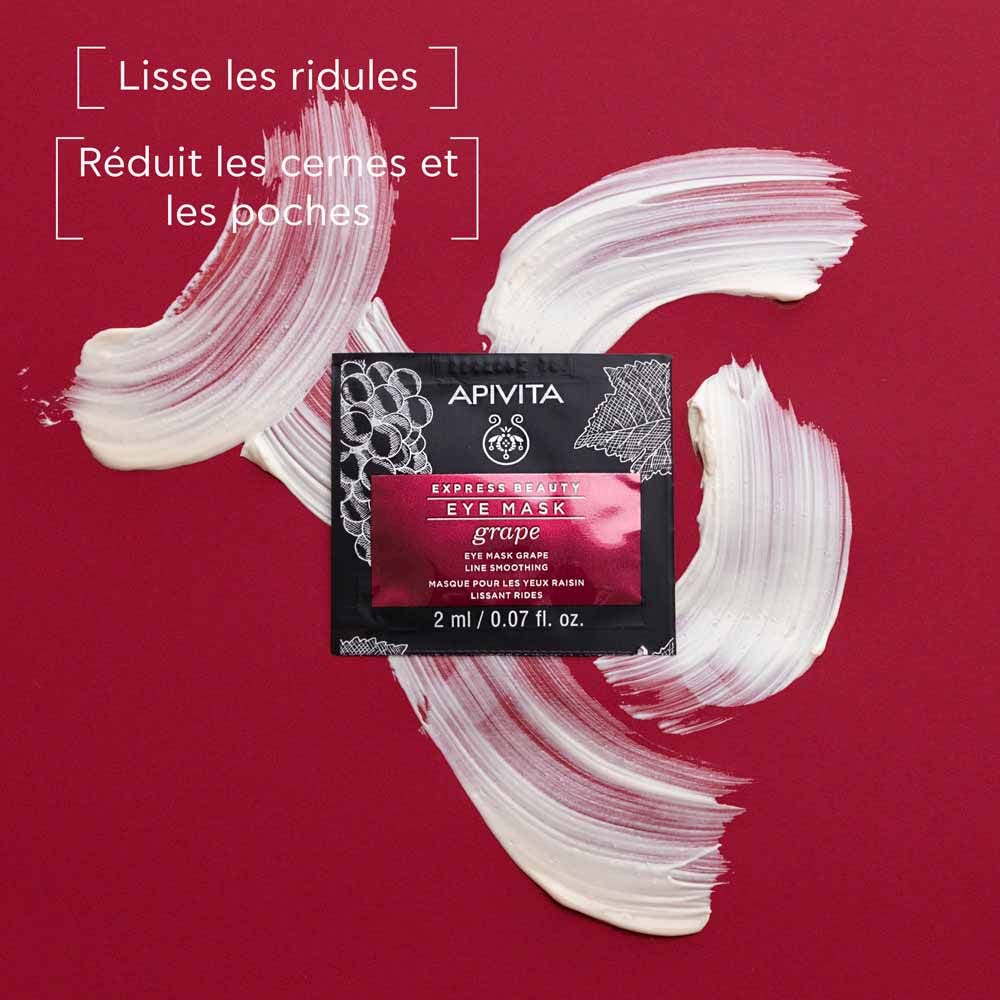 Apivita Express Beauty Smoothing Eye Mask with Grapes 2ml x2 (0.06fl oz x2)