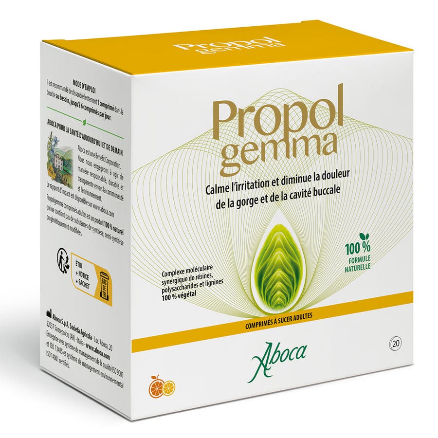 Aboca Propolis Gemma Sore Throat &amp; Oral Cavity 20 chewable tablets