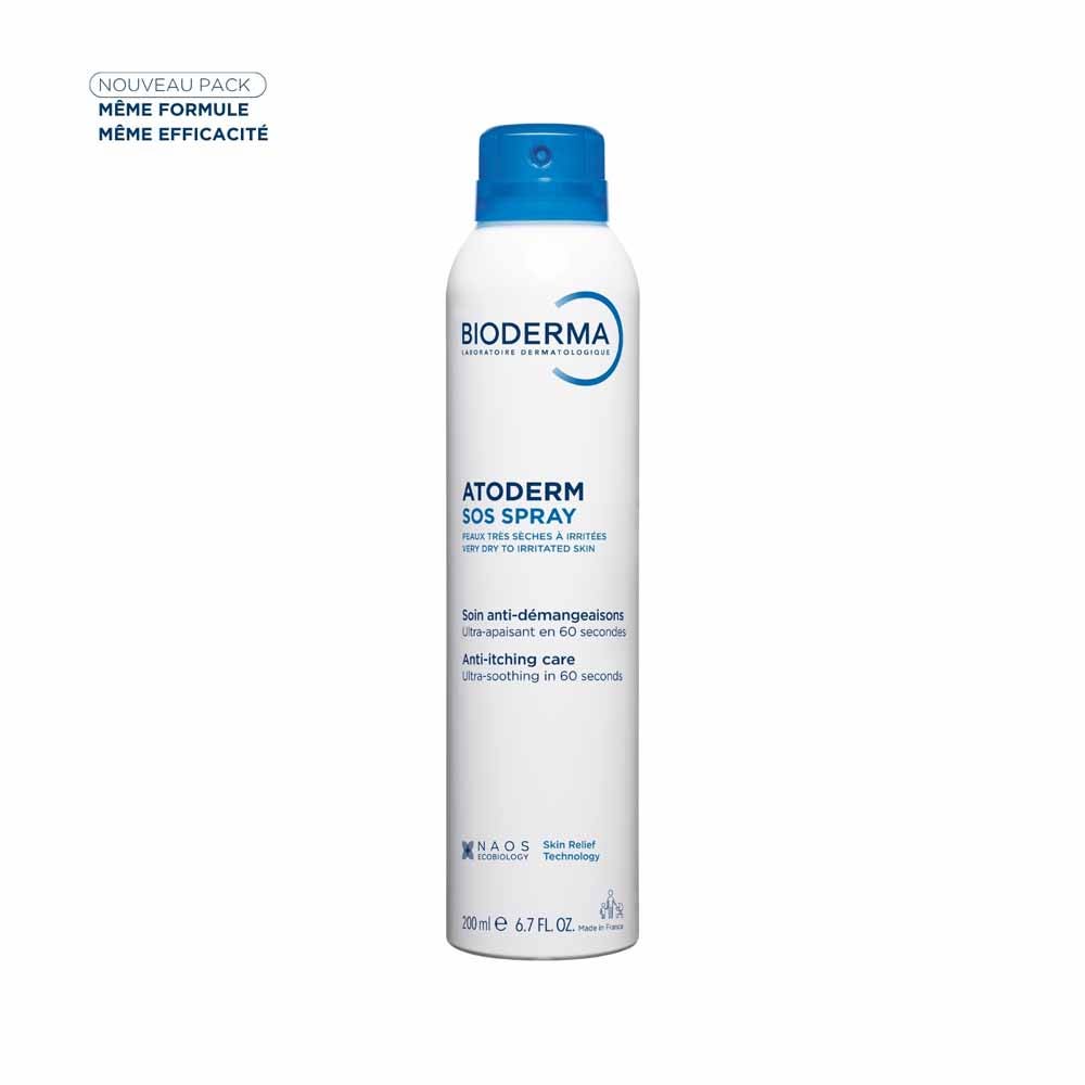 Bioderma Atoderm Sos Anti Itching Ultra Soothing Spray Irritated Skins Peaux très sèches à tendance à l’eczéma atopique 200ml (6.76fl oz)