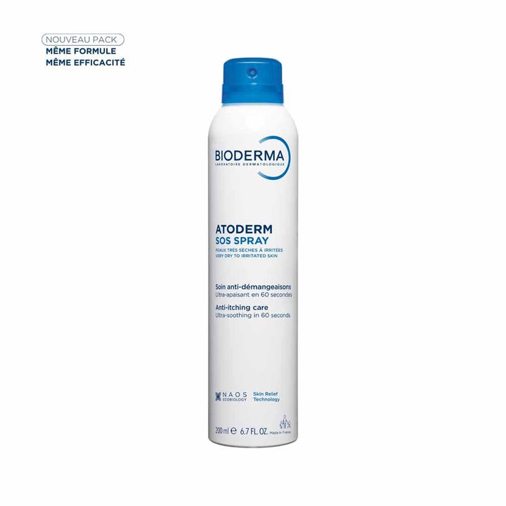 Bioderma Atoderm Sos Anti Itching Ultra Soothing Spray Irritated Skins Peaux très sèches à tendance à l’eczéma atopique 200ml (6.76fl oz)