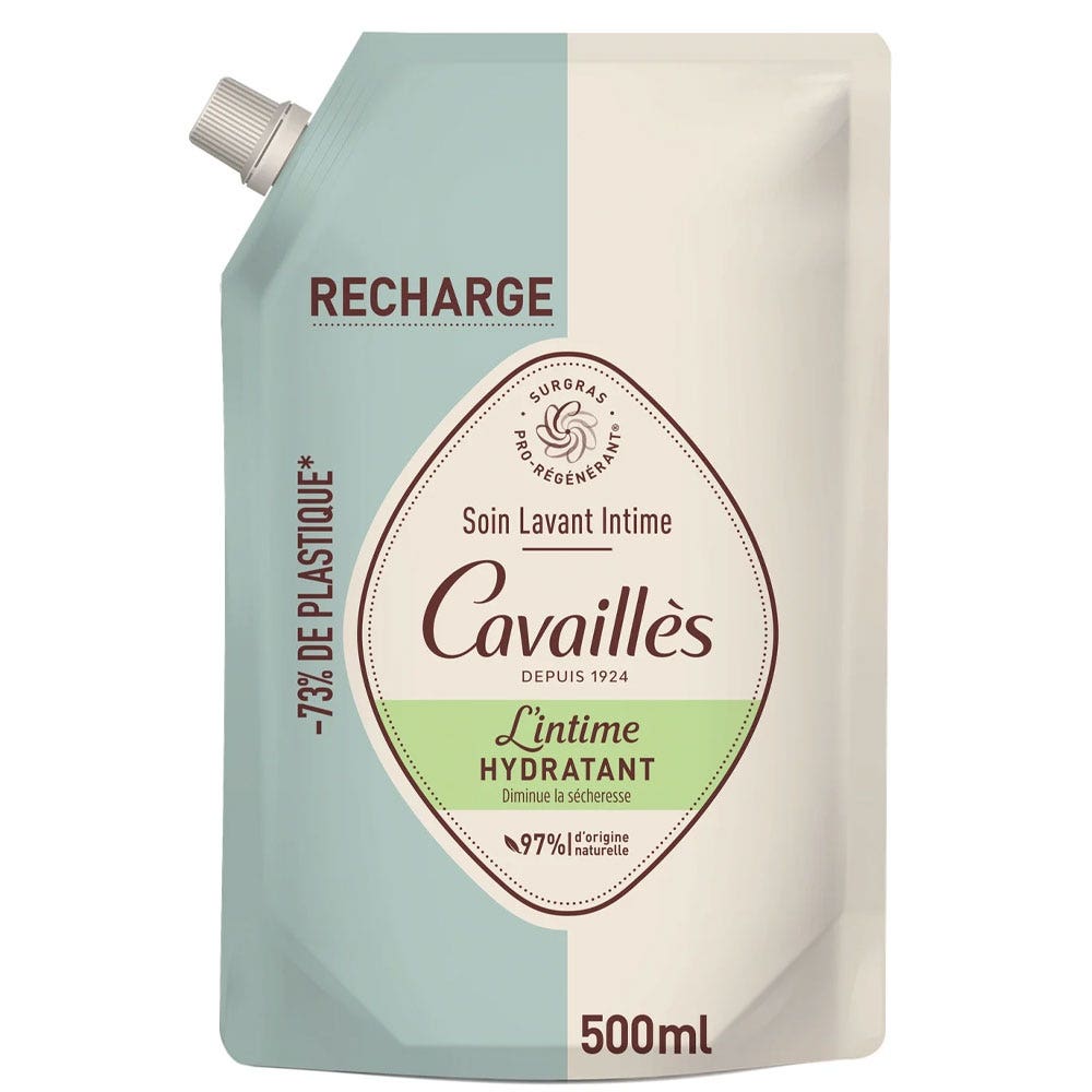 Cavaillès Intimate Dryness Eco-refill hydrating cleansing wash dryness 500ml (16.91fl oz)