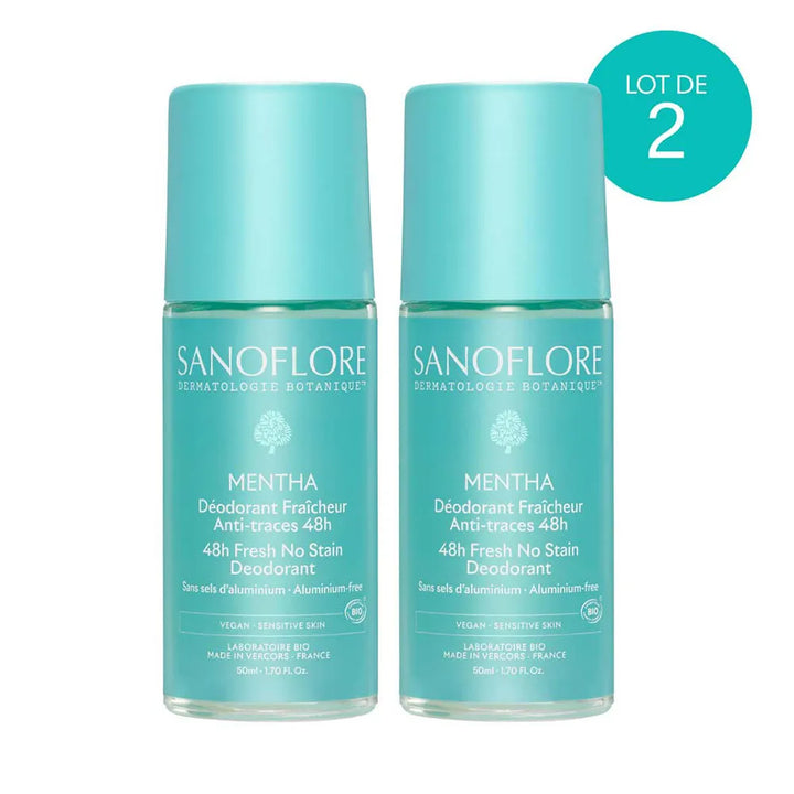 Sanoflore Deodorants 48h Mentha Roll-on DUO for women and men 2x50ml (1.69fl oz)