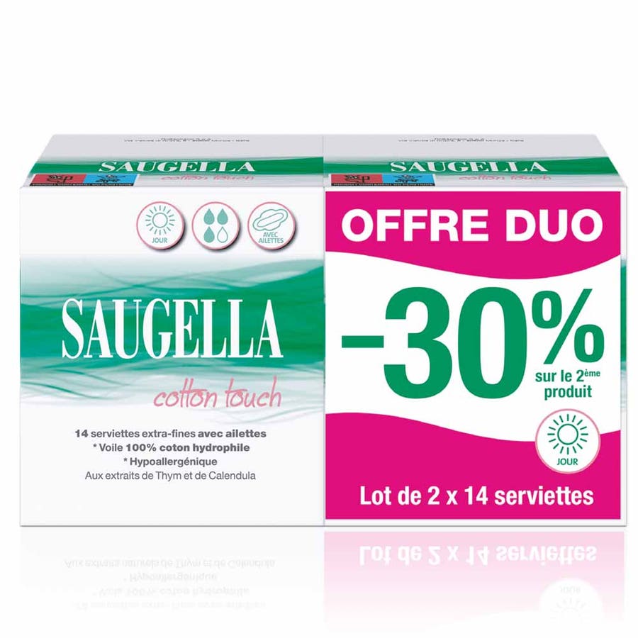 Saugella CottonTouch Cotton Touch Sanitary Towels 14towels 2x14