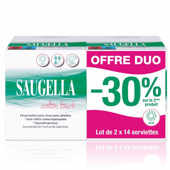 Saugella CottonTouch Extra-thin sanitary towels with wings 2 x 12