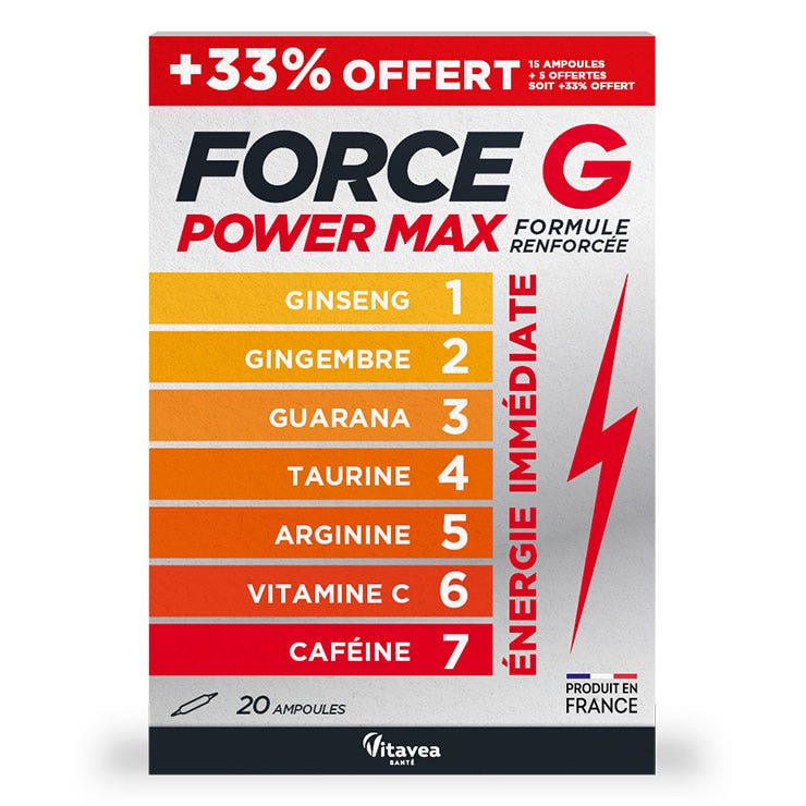 Vitavea Santé Force G Power Max Immediate Energy 20 Ampoules
