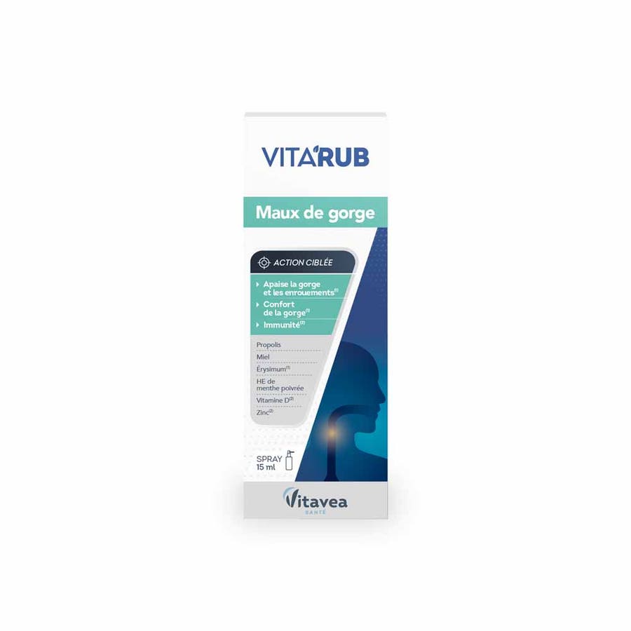 Vitavea Santé Vita'Rub Sore Throat Spray 15ml (0.51 fl oz)
