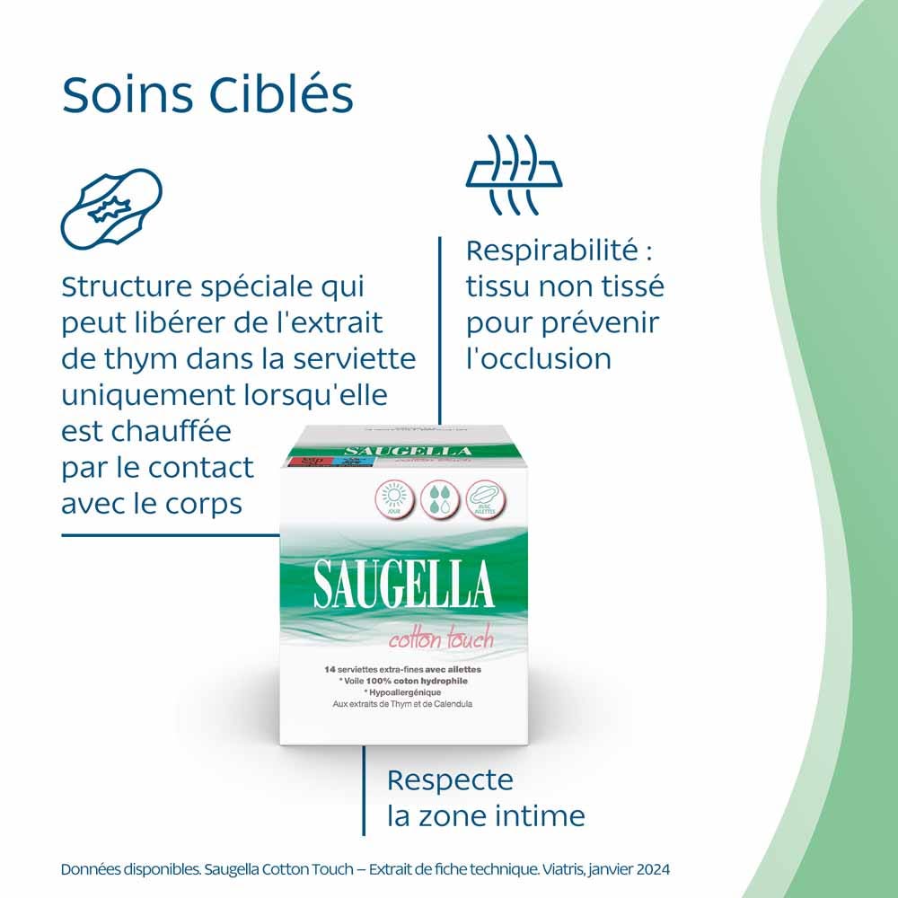 Saugella CottonTouch Cotton Touch Sanitary Towels 14towels x14