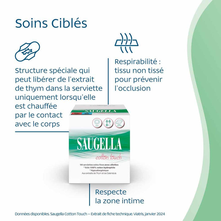 Saugella CottonTouch Cotton Touch Sanitary Towels 14towels x14