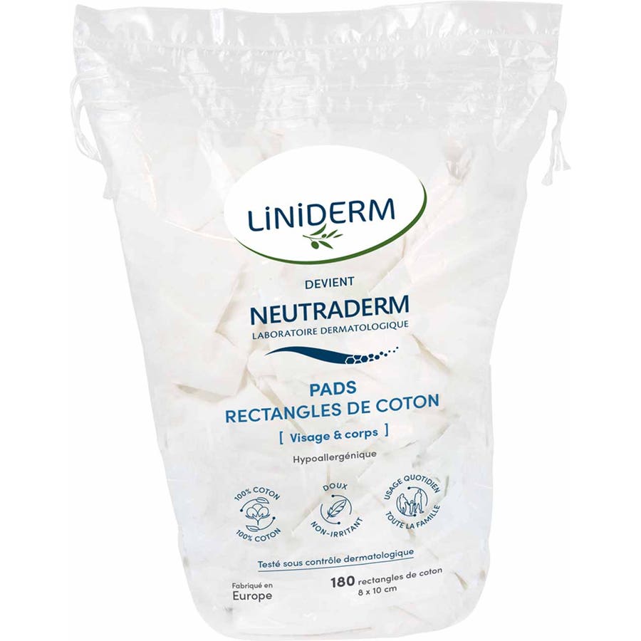 Neutraderm 100% cotton rectangular PADS x180