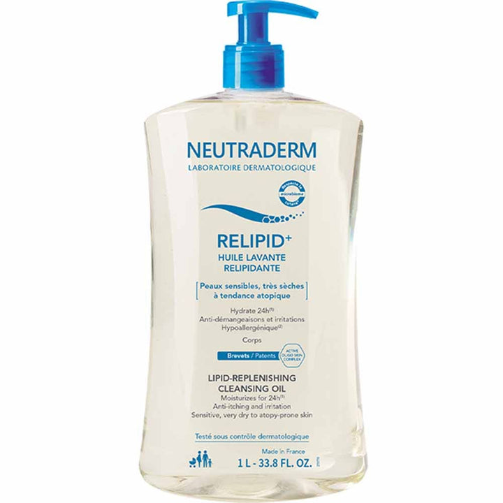 Neutraderm Relipid+ زيت تنظيف للبشرة الحساسة 1L