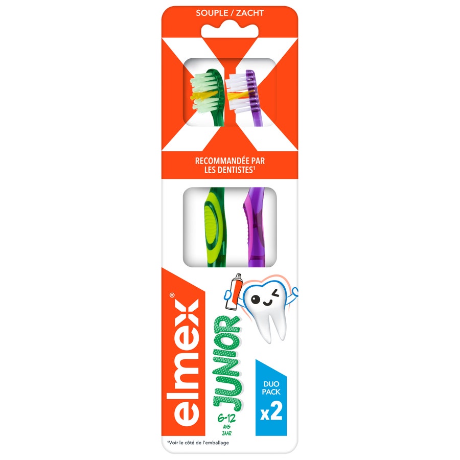 Elmex Anti-caries Junior Toothbrush 6-12 YEARS DUO x2