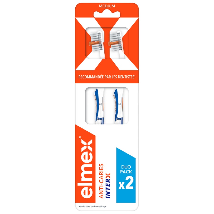 Elmex Medium toothbrush Standard head DUO x2