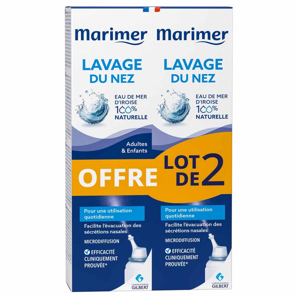 Marimer Spray Spray Nasal Hygiene Dry and congested nose 2x100ml (3.38fl oz)
