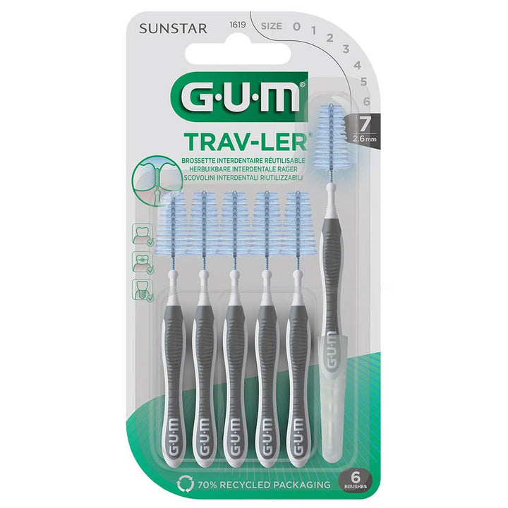 Gum Trav-ler فرشاة بين الأسنان 2.6mm x6