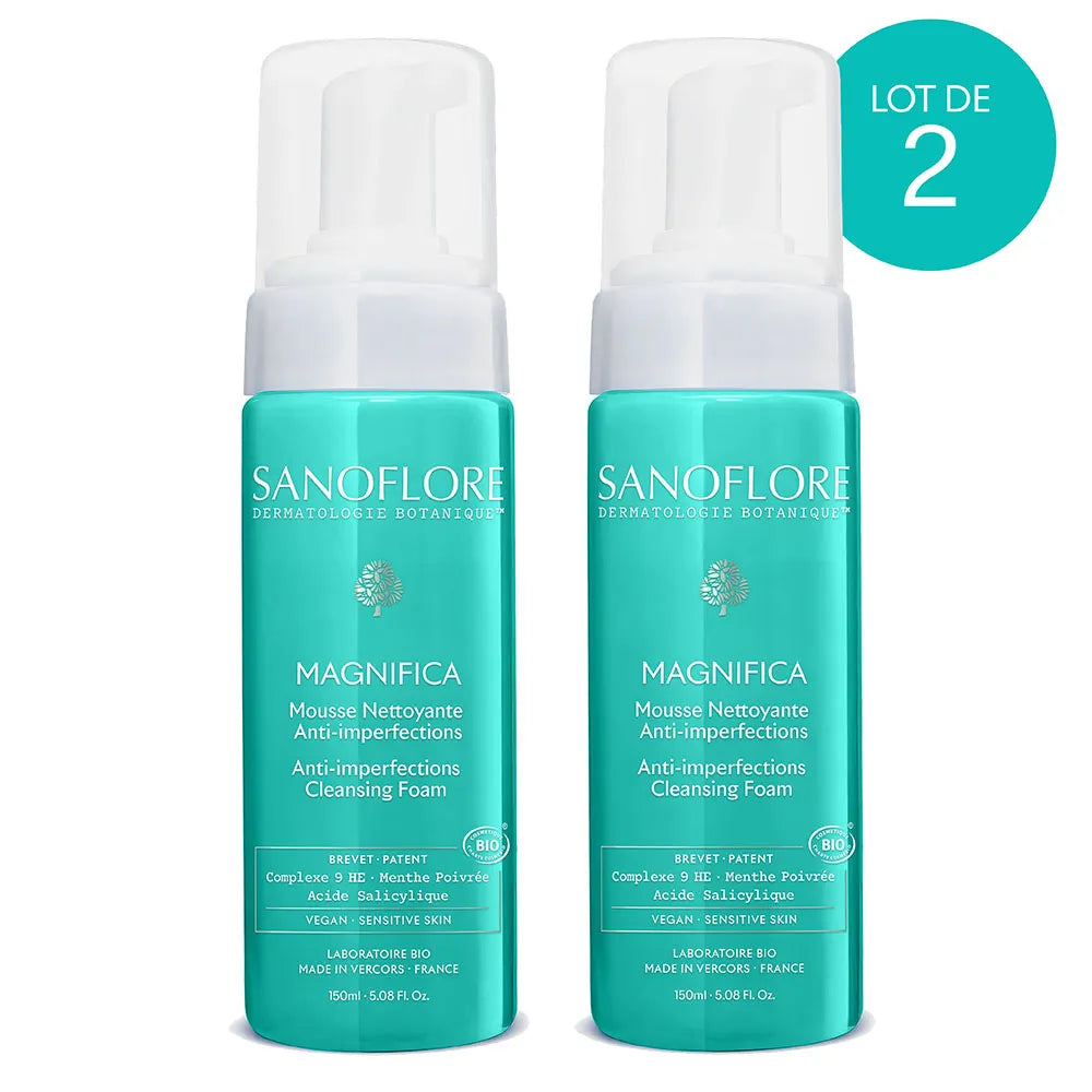 Sanoflore Magnifica Certified organic Facial cleansing foam 150ml x2 (10.14fl oz x2)