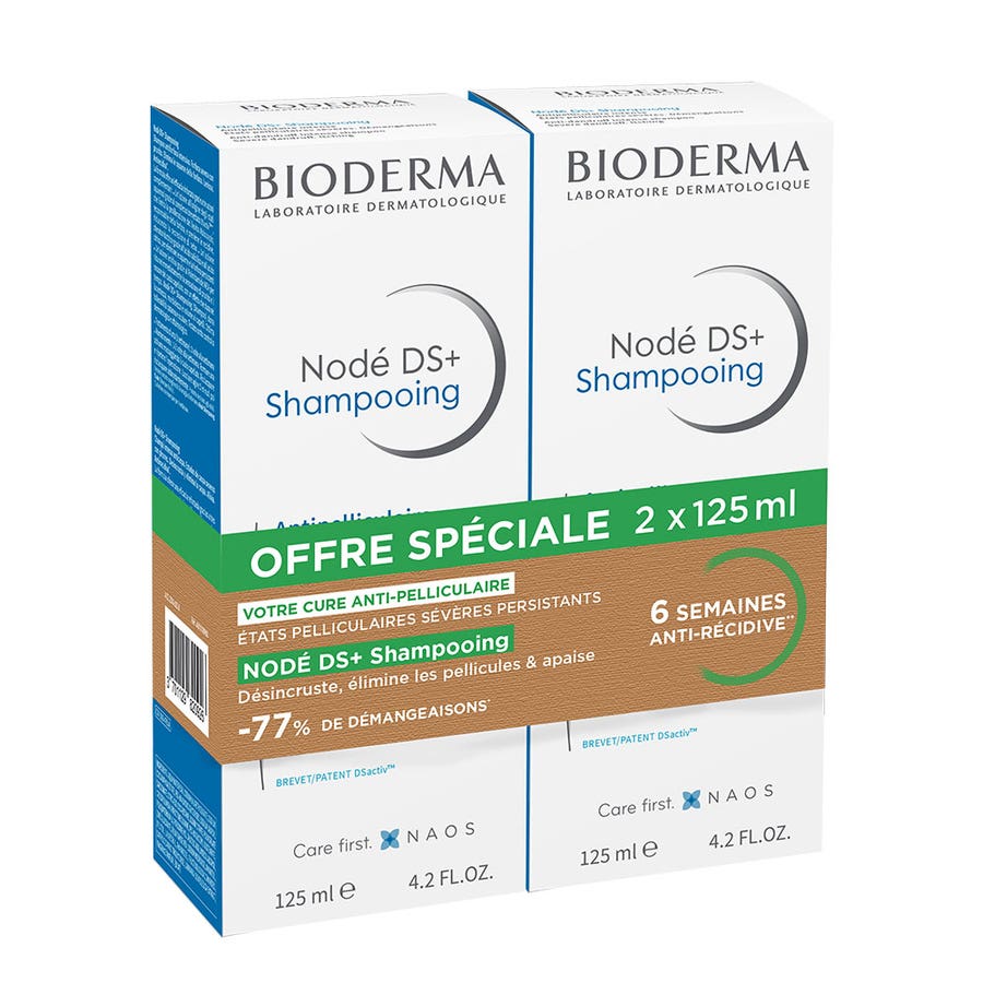 Bioderma Nodé DS+ Anti-dandruff shampoo DS+ 125ml x2 (4.23 fl oz x2)