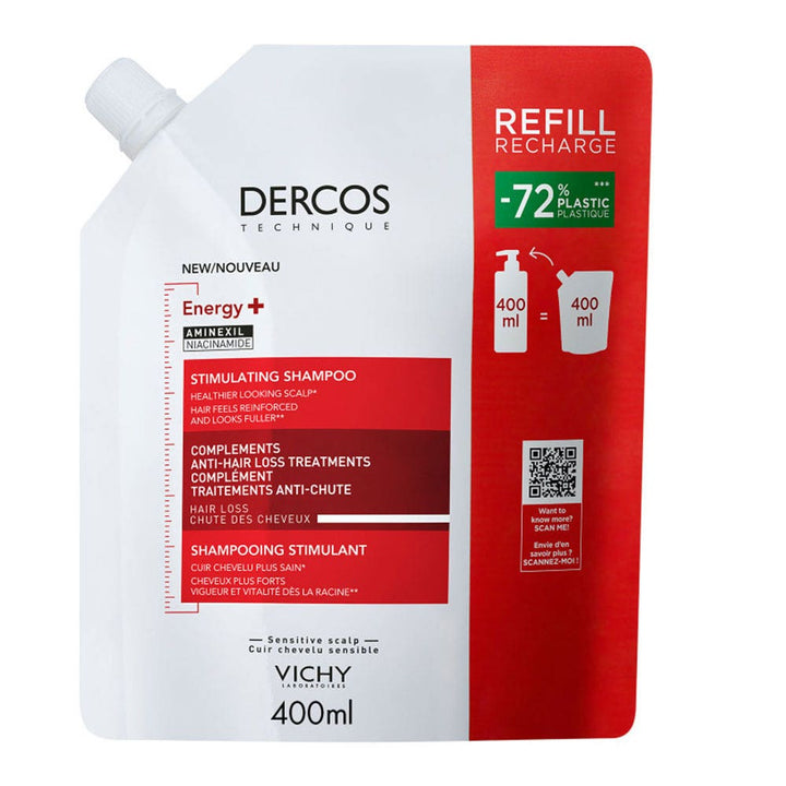 Vichy Dercos Eco-recharge Energy+ Anti-Hair Loss Stimulating Shampoo with Aminexil 400ml (13.53fl oz)