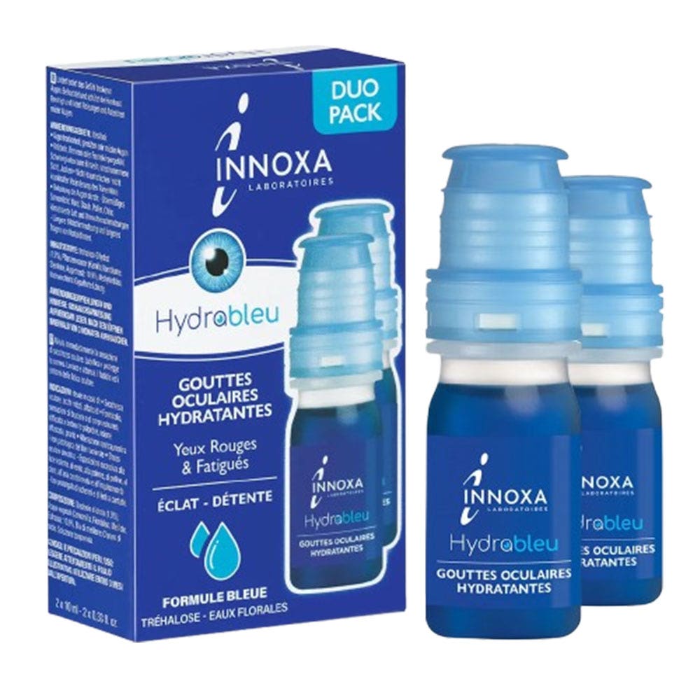 Innoxa Hydrating eye drops for red and tired eyes Blue formula 2 x 10ml (0.34fl oz)